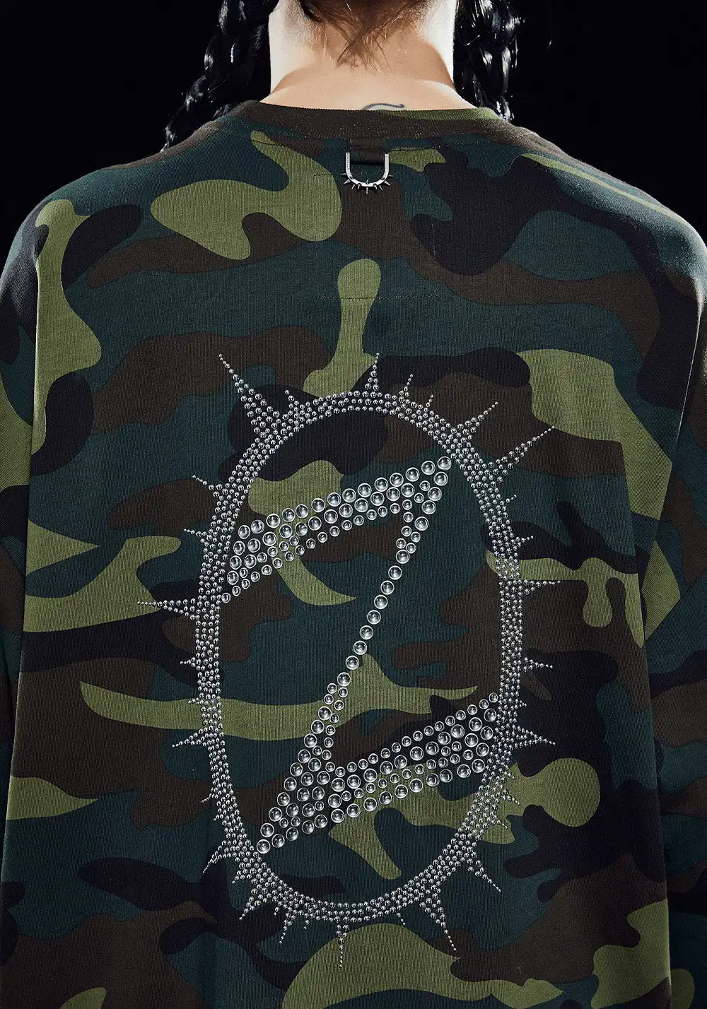 ZOZOKILLA Camouflage Long sleeved Tshirt/Sweatshirt with Hot Fix Rhinestone LOGO