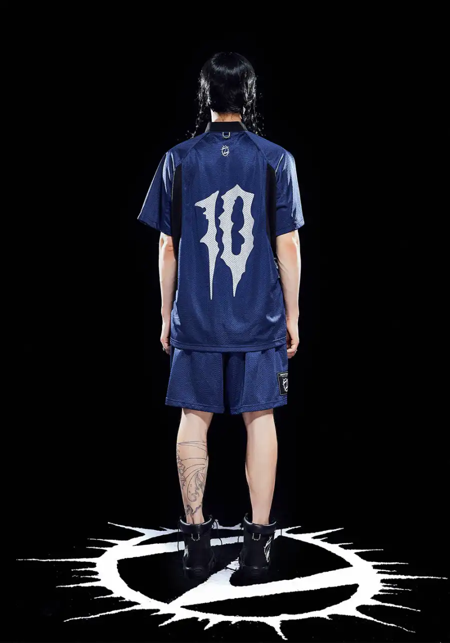 ZOZOKILLA Dark Blue Mesh Sports Jersey T - shirt - 3