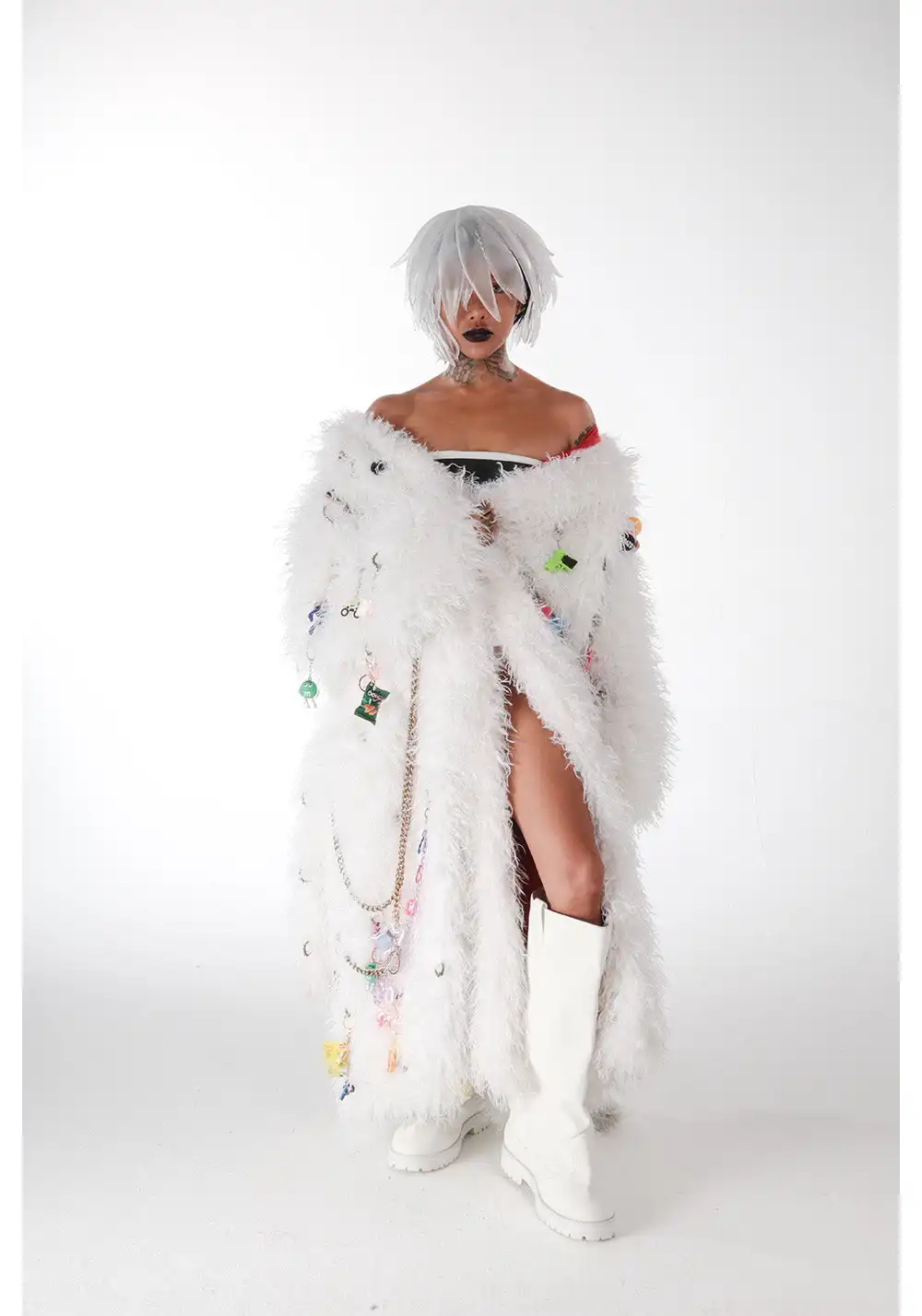 Handmade Pendant Fur Bathrobe Coat