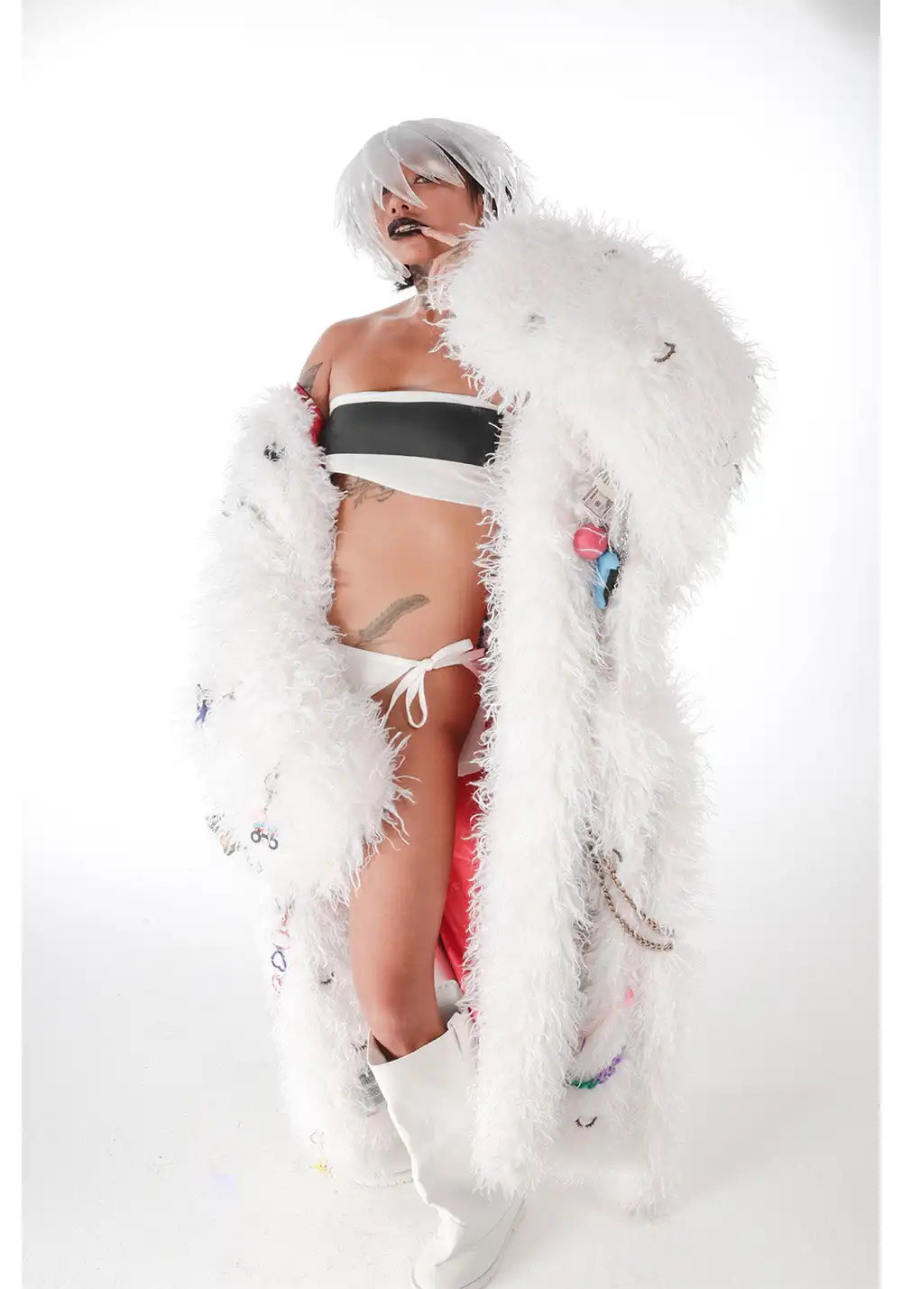 Handmade Pendant Fur Bathrobe Coat