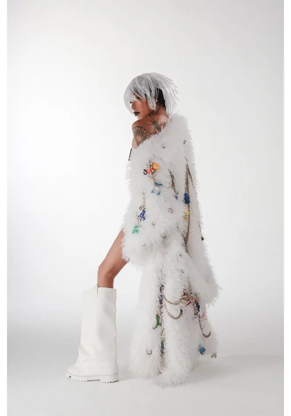 Handmade Pendant Fur Bathrobe Coat