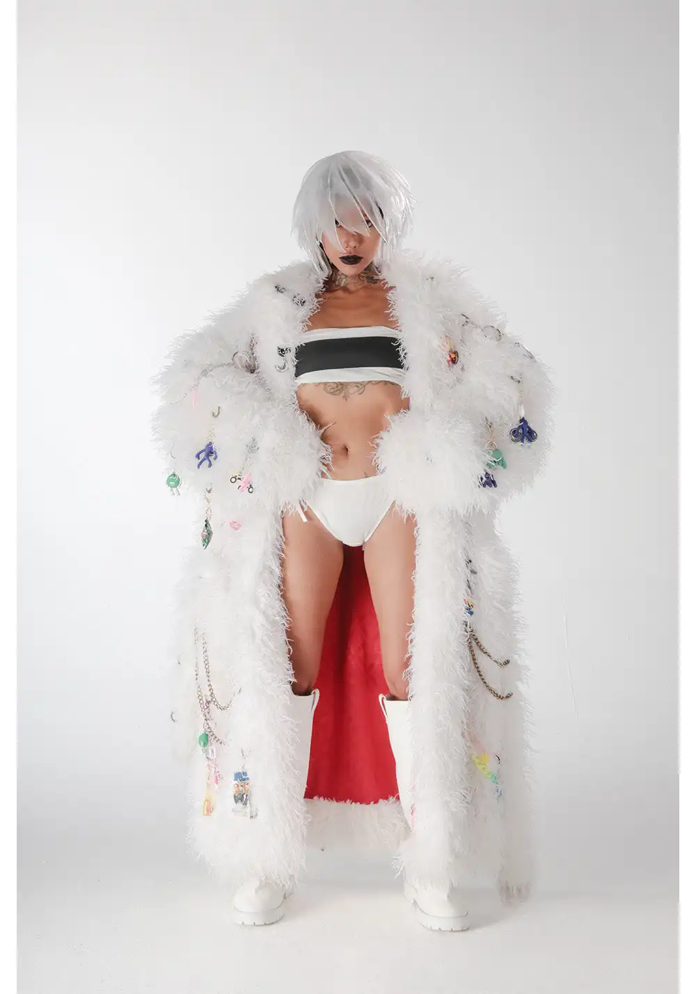 Handmade Pendant Fur Bathrobe Coat