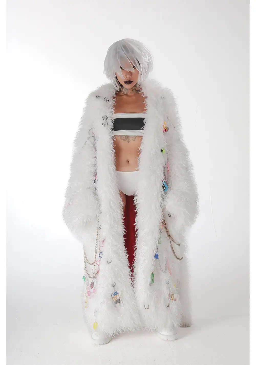 Handmade Pendant Fur Bathrobe Coat