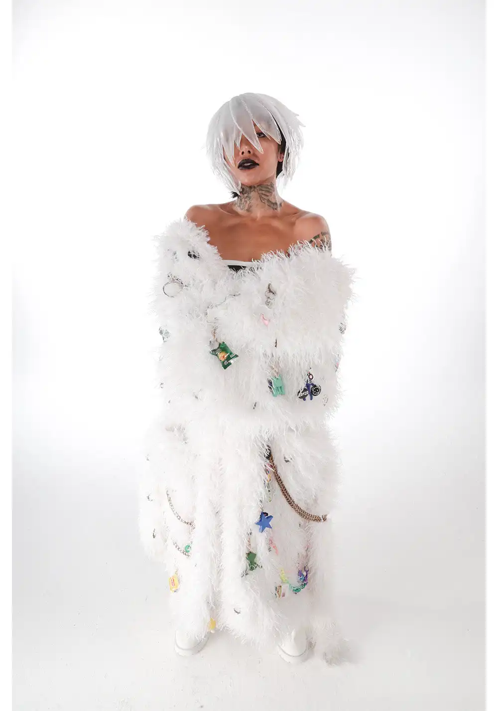 Handmade Pendant Fur Bathrobe Coat