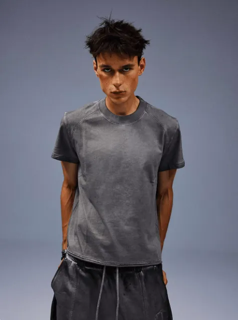UNIFORM STRUCTURE TEE WASHED ASH - 3