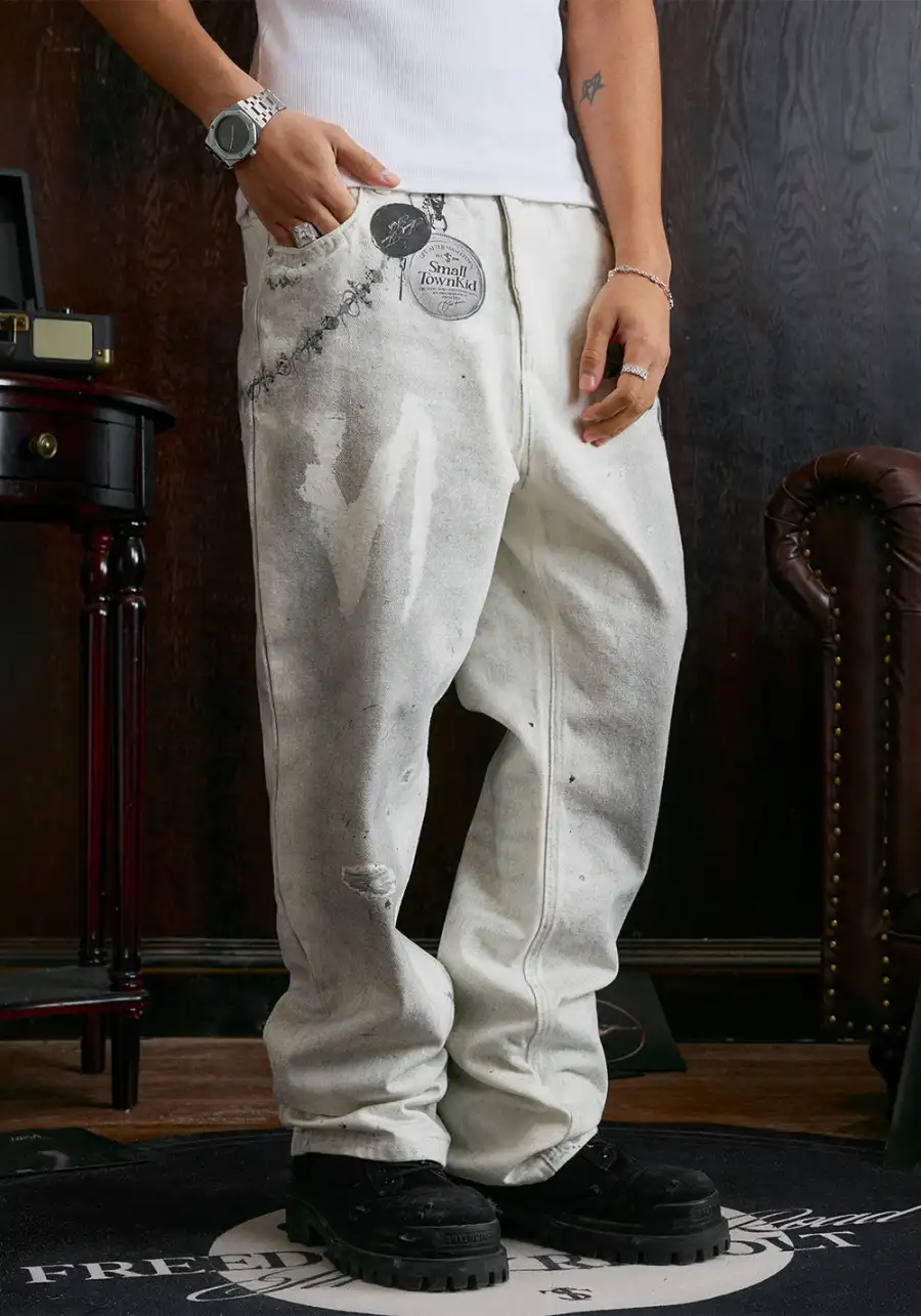 Badge 3D Printed Jeans - 2