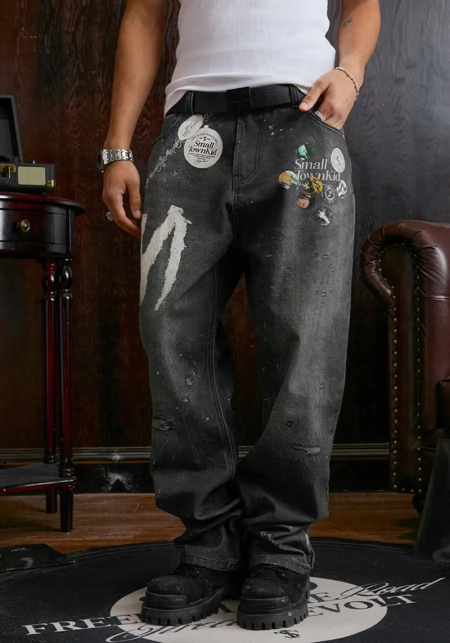 Badge 3D Printed Jeans - 3