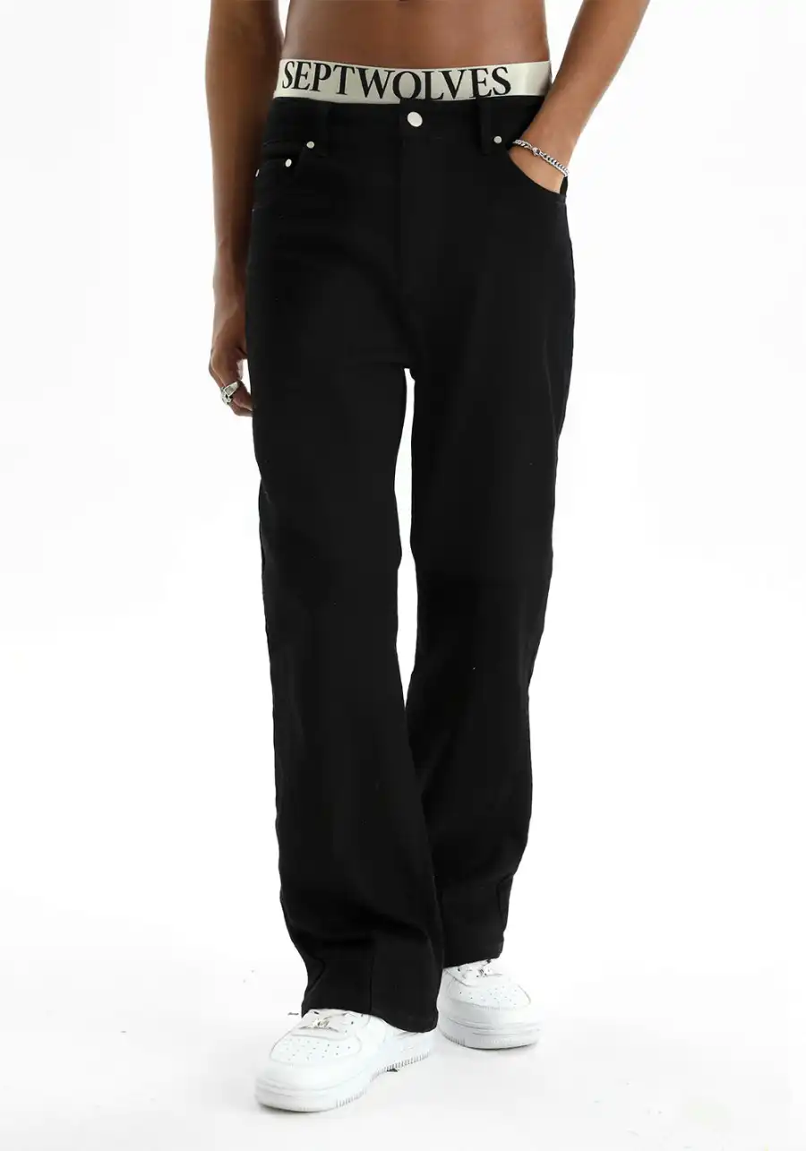 Hip Hop Hipster Bold Line Jeans - 2