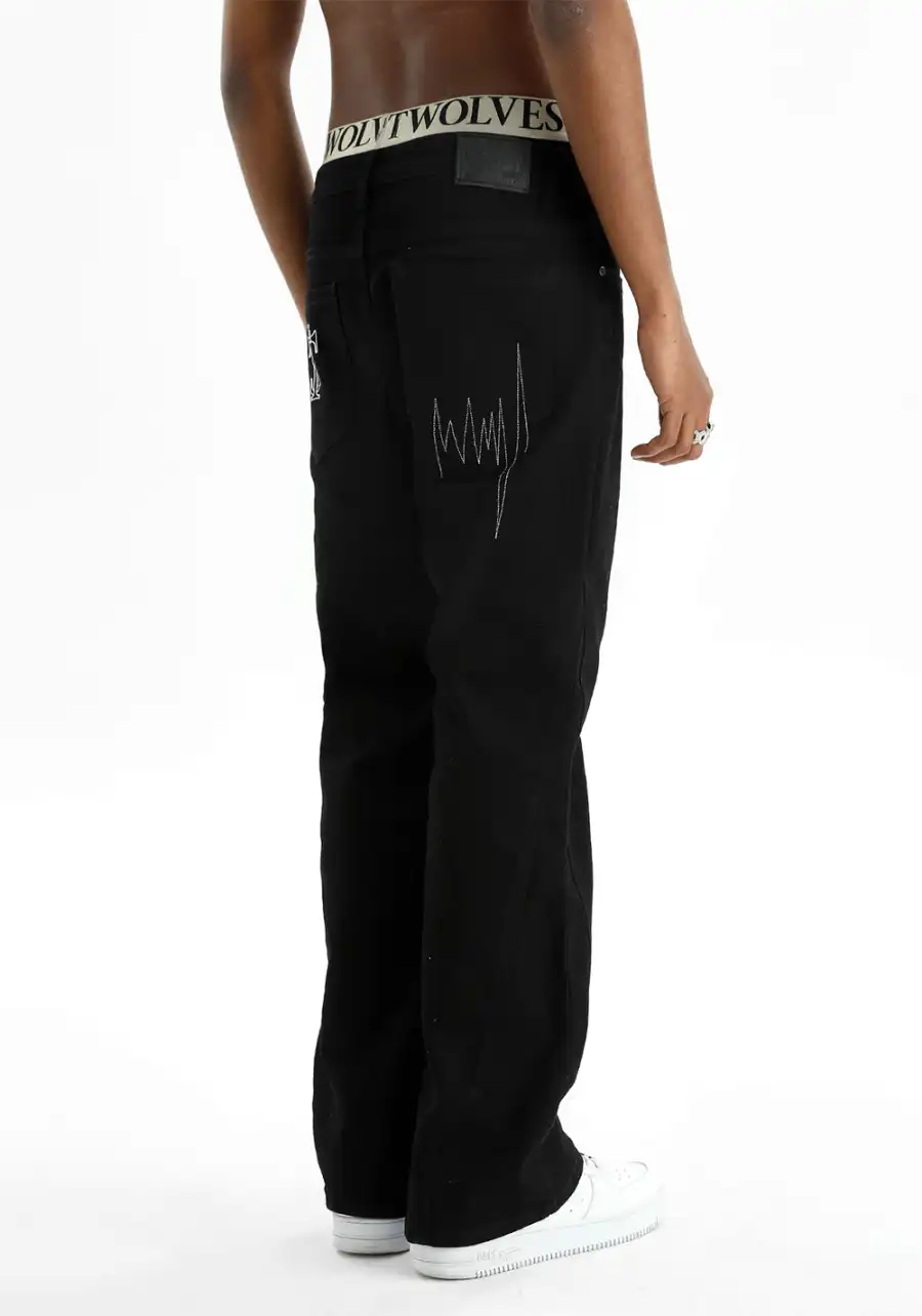 Hip Hop Hipster Bold Line Jeans - 3