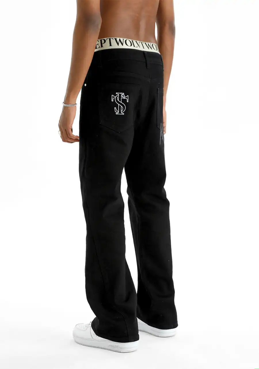 Hip Hop Hipster Bold Line Jeans - 4