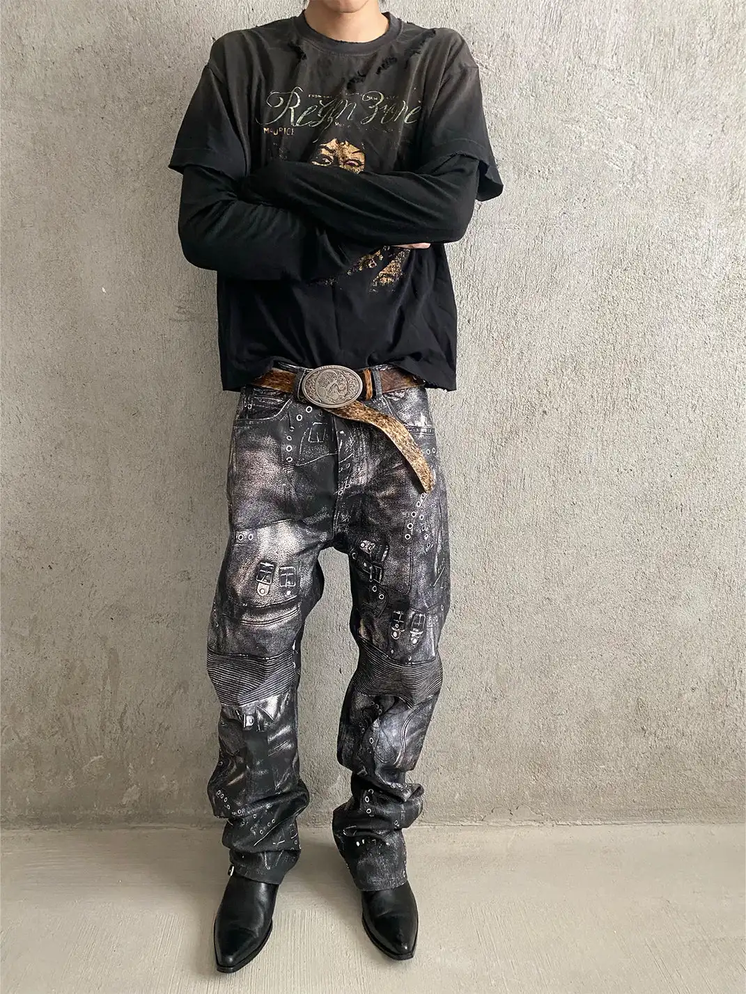 REGEN ZONE | RIOT Structured Waxed Silhouette Pants