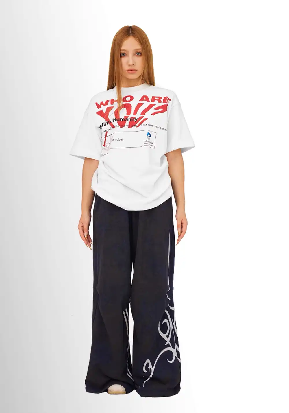Night Lab 丨"Who R U Fuk Your Robotman" Human Verification T-Shirt.