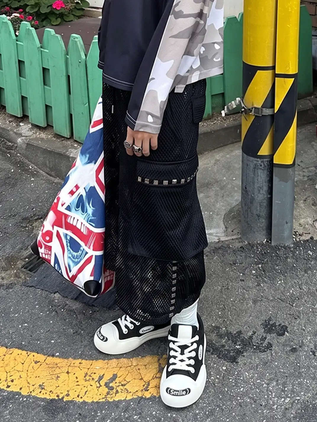 OUDER丨Open Smile Canvas Shoes-Black&White