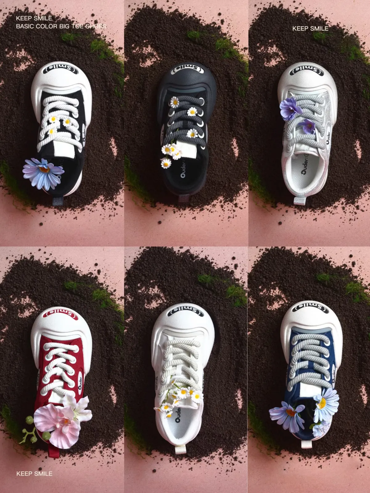 OUDER丨Open Smile Canvas Shoes-Black&White