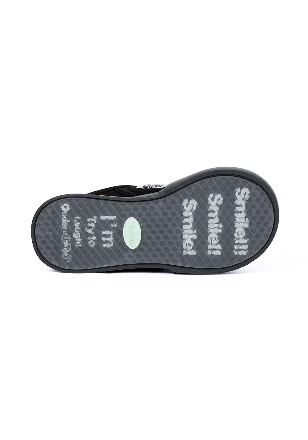OUDER丨Smile Open Smile Big Head Canvas Shoes-Black