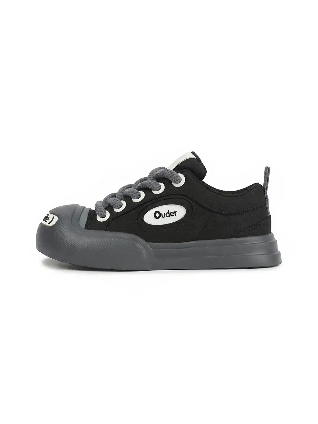 OUDER丨Smile Open Smile Big Head Canvas Shoes-Black