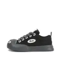 OUDER丨Smile Open Smile Big Head Canvas Shoes-Black