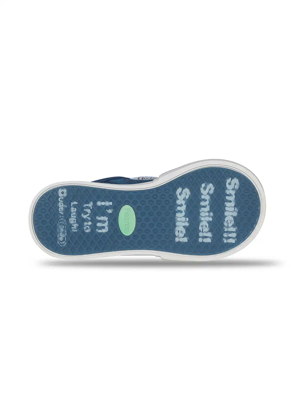 OUDER丨Smile Open Smile Big Head Canvas Shoes-Blue&White