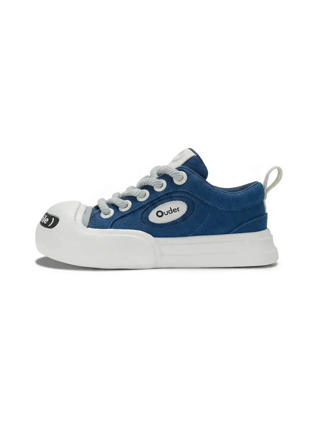 OUDER丨Smile Open Smile Big Head Canvas Shoes-Blue&White