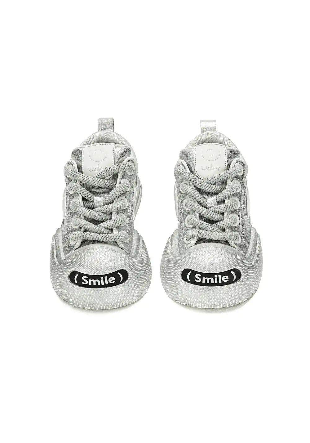 OUDER丨Smile Open Smile Big Head Canvas Shoes-Silver
