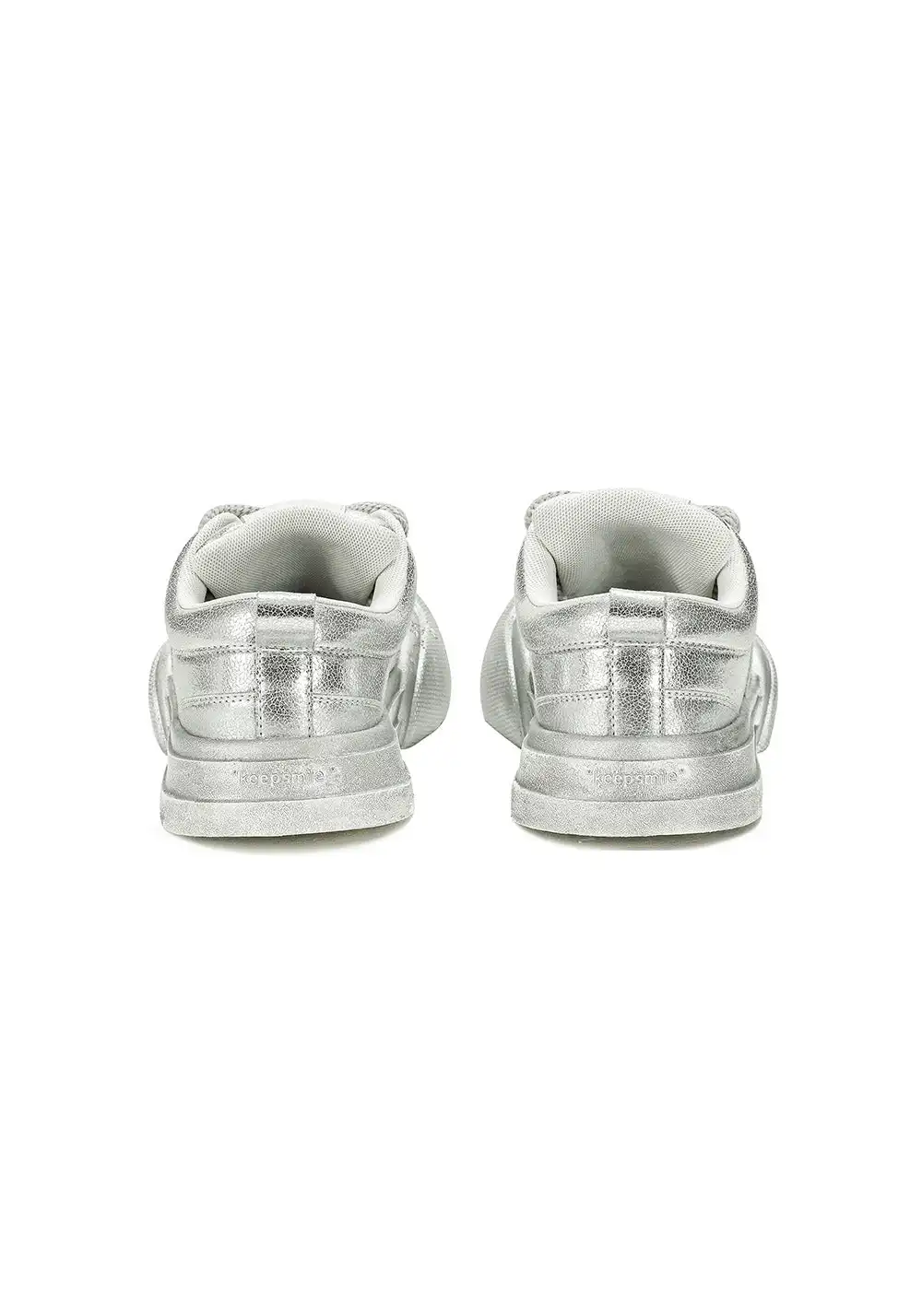 OUDER丨Smile Open Smile Big Head Canvas Shoes-Silver