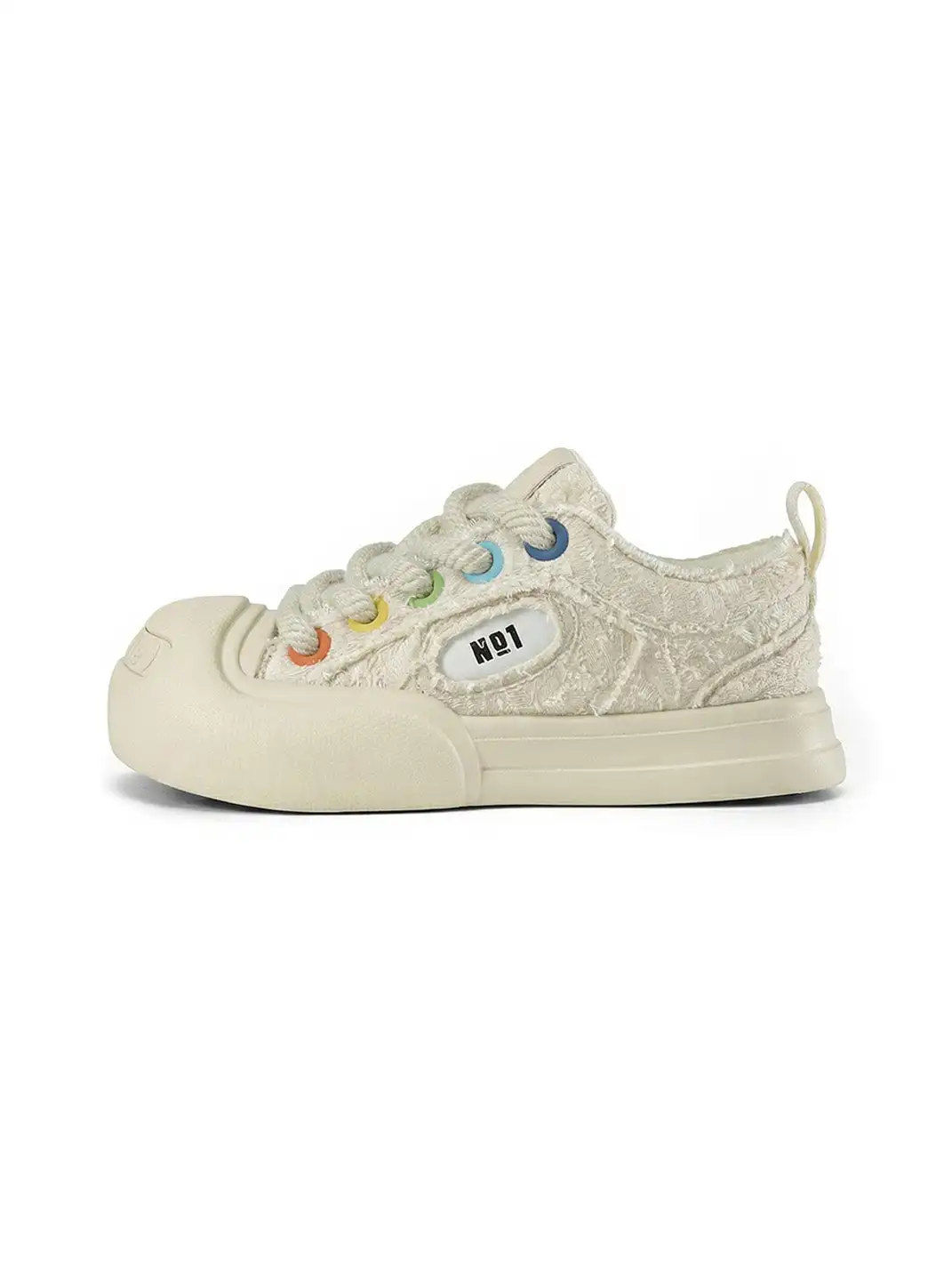 OUDER丨Ouder x Nanbowan Open Smile Canvas Shoes-White Camellia