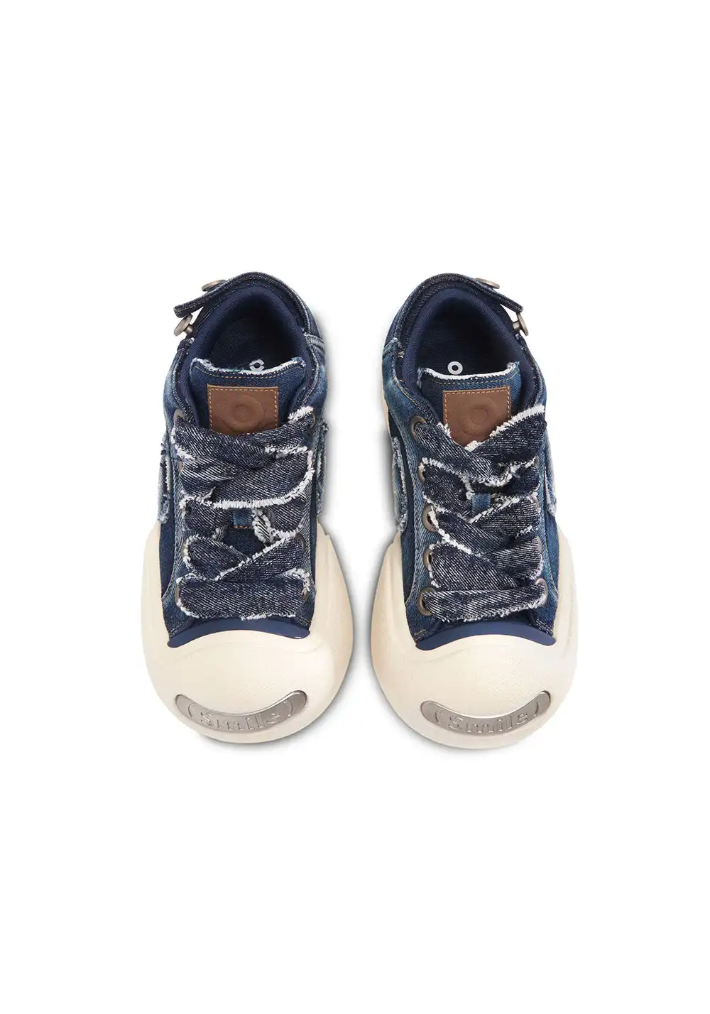 OUDER丨Smile Open Smile Big Head Canvas Shoes-Denim Blue