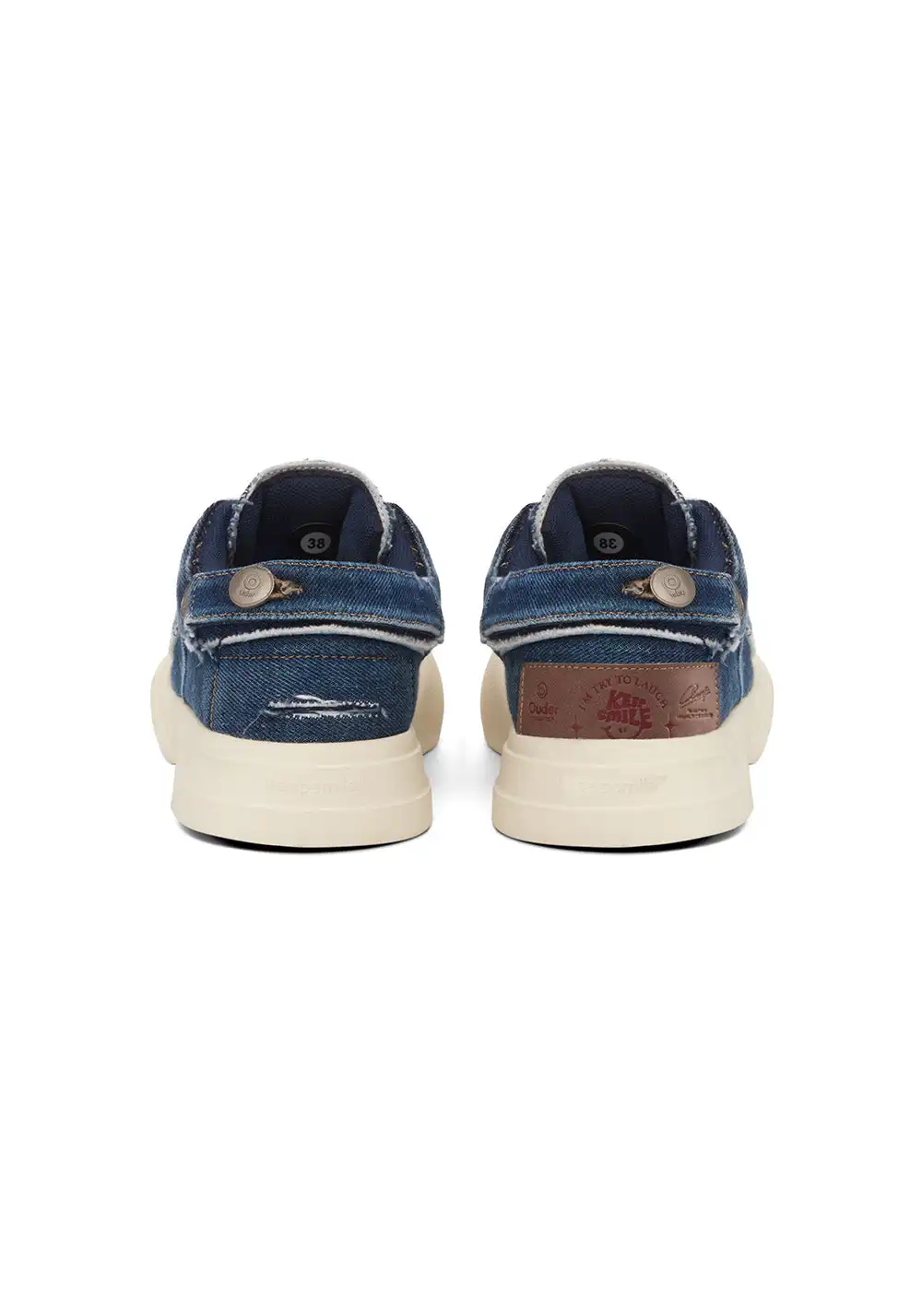 OUDER丨Smile Open Smile Big Head Canvas Shoes-Denim Blue