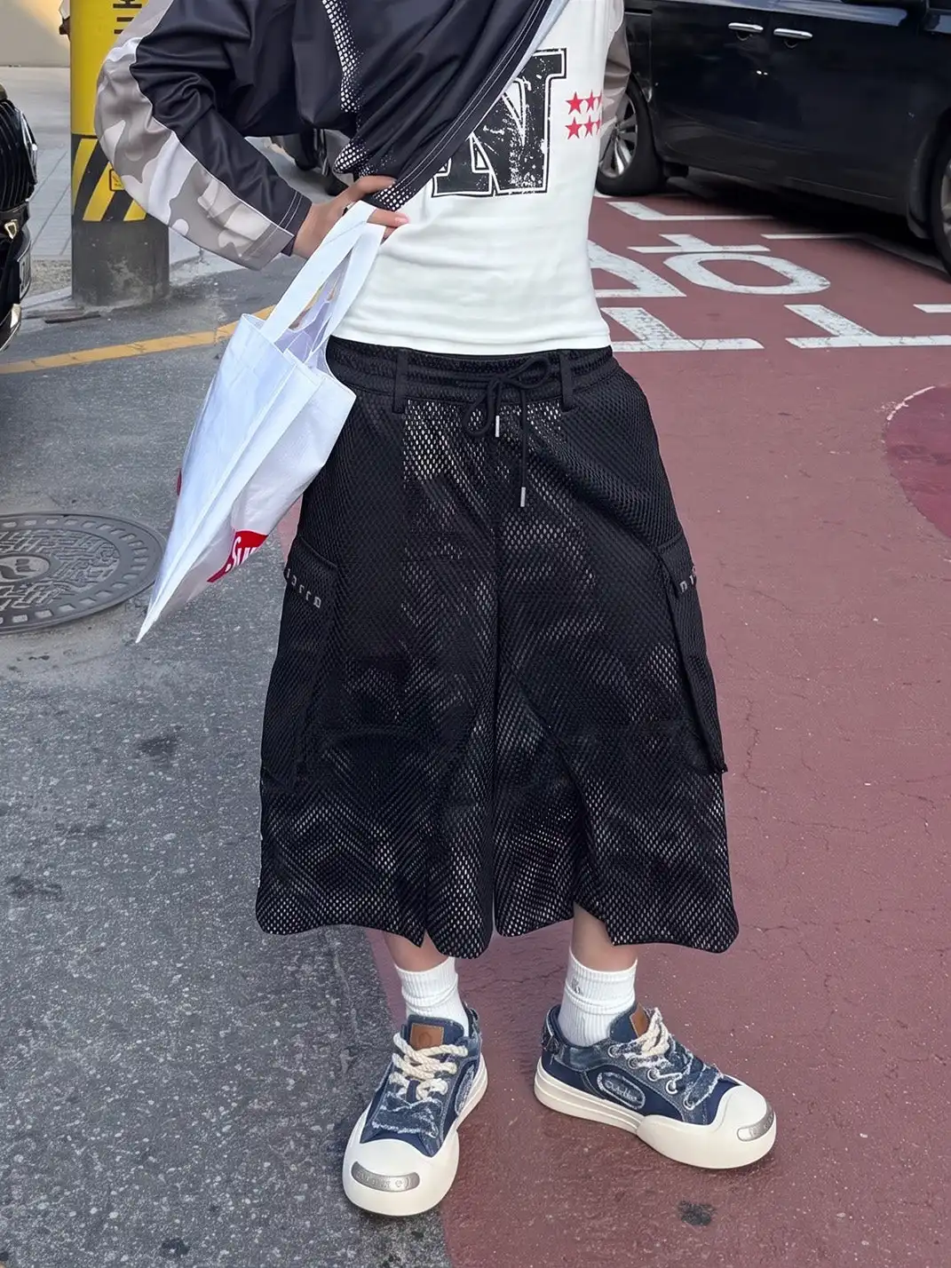 OUDER丨Smile Open Smile Big Head Canvas Shoes-Denim Blue