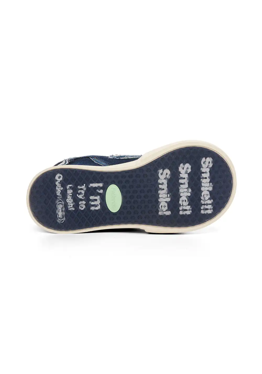 OUDER丨Smile Open Smile Big Head Canvas Shoes-Denim Blue