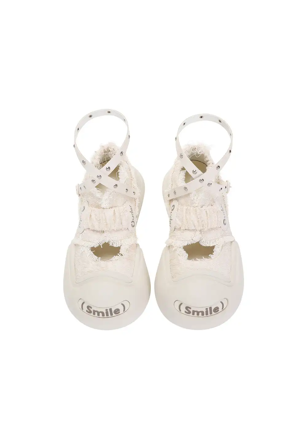 OUDER丨Smile Phantom Canvas Mary Jane Shoes-White