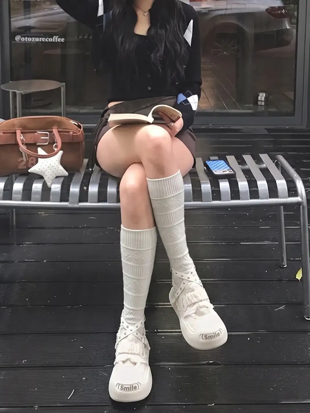 OUDER丨Smile Phantom Canvas Mary Jane Shoes-White