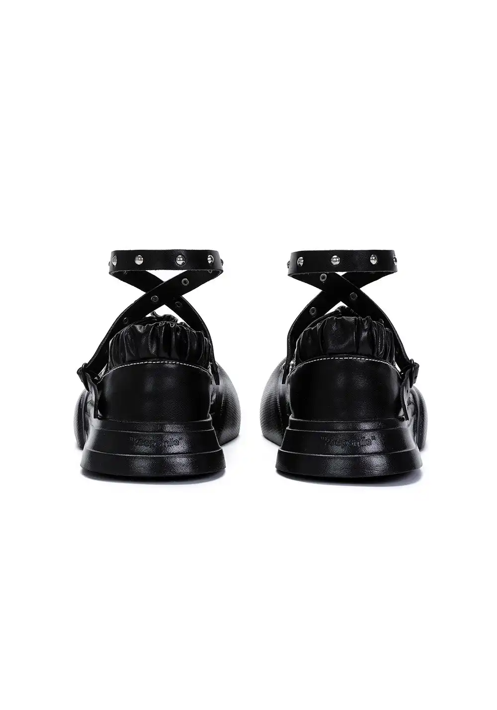 OUDER丨Smile Vampire Leather Mary Jane Shoes-Black