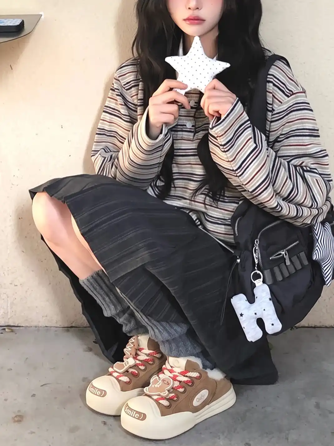 OUDER丨Smile CocoaElf Canvas Shoes-Brown