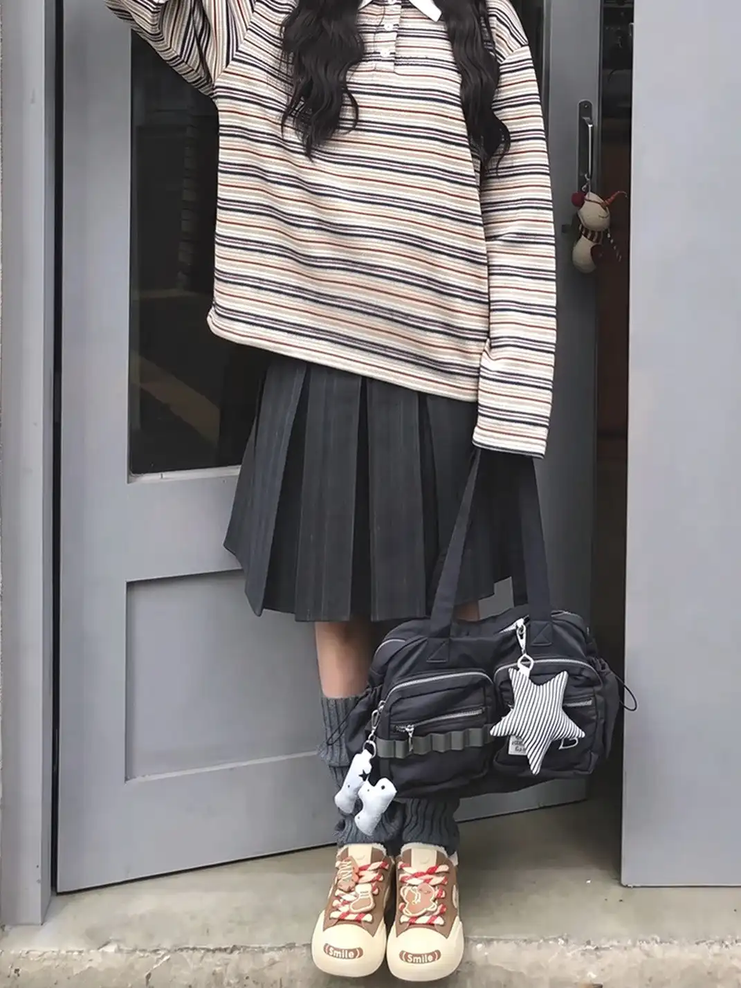 OUDER丨Smile CocoaElf Canvas Shoes-Brown