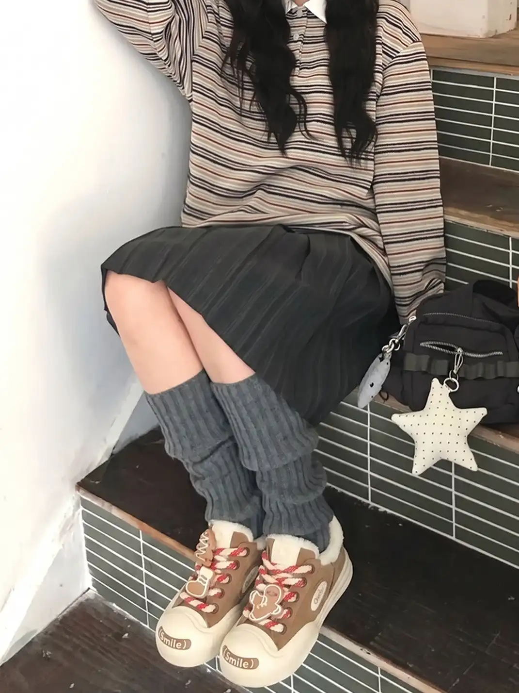 OUDER丨Smile CocoaElf Canvas Shoes-Brown
