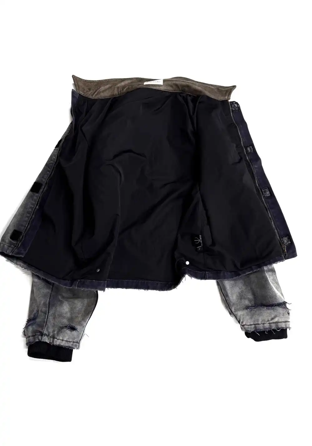 The Butchers Riot-J22 Distressed Canvas Jacket - Leather Trim