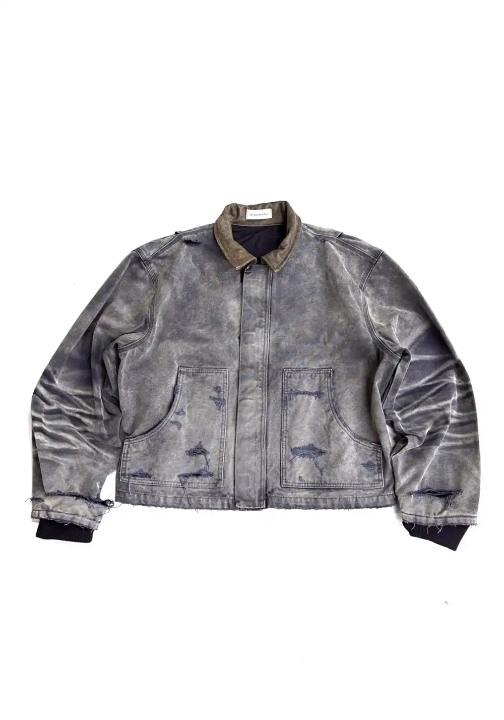 The Butchers Riot-J22 Distressed Canvas Jacket - Leather Trim