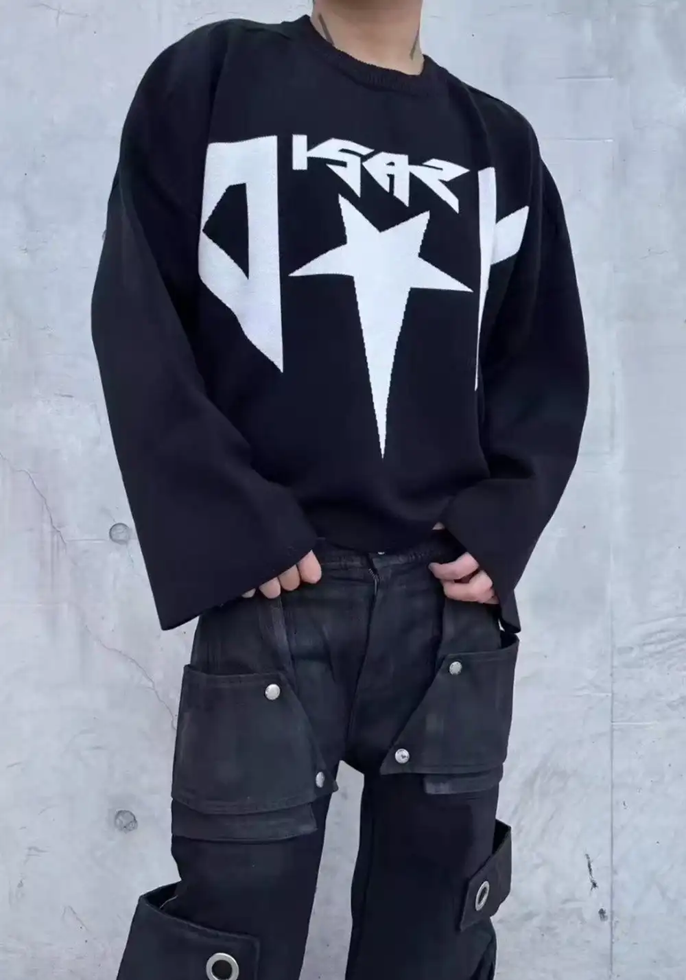 Disark│Jacquard Knit Sweatshirt