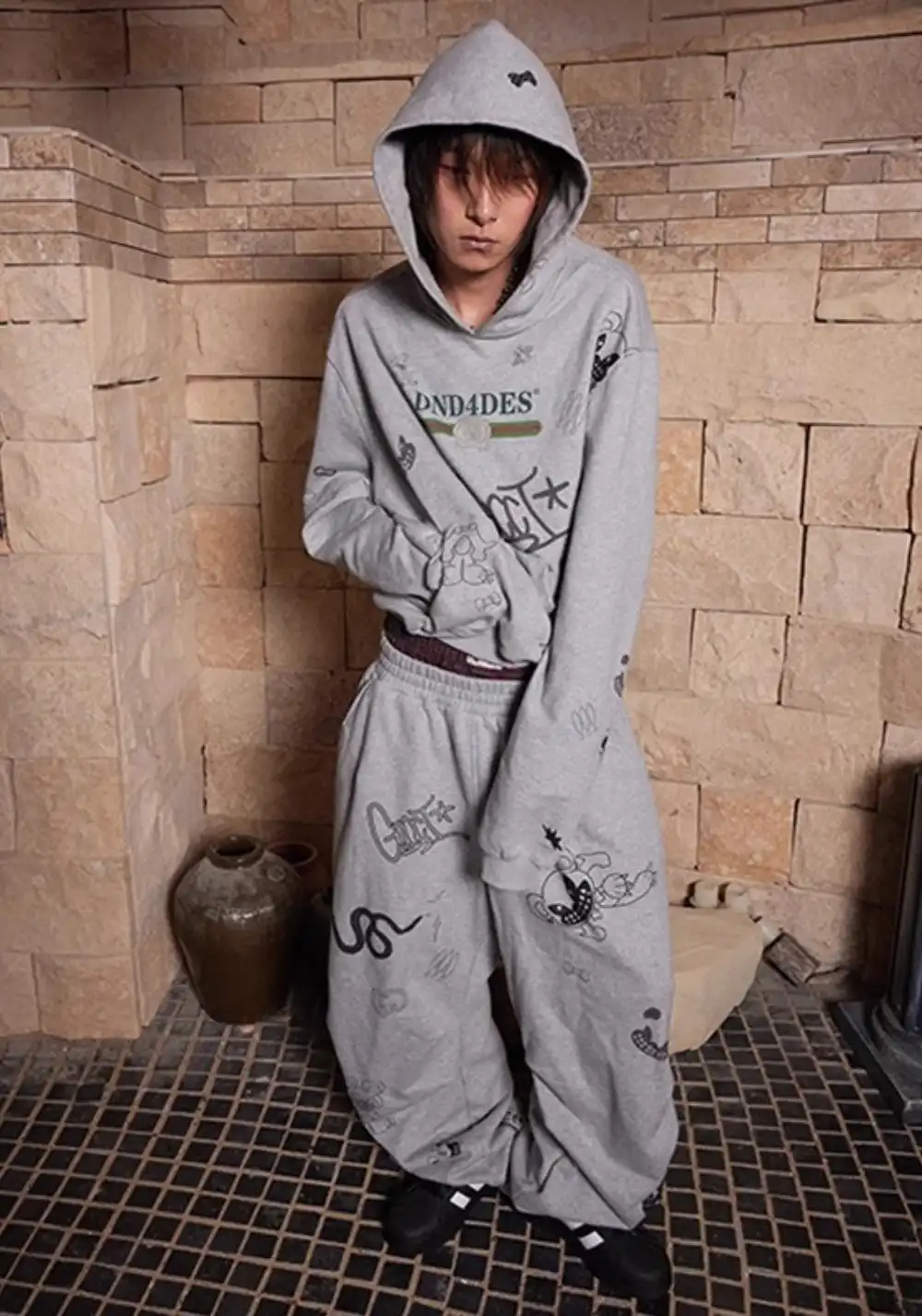 DND4DES丨Graffiti Gray Hoodie