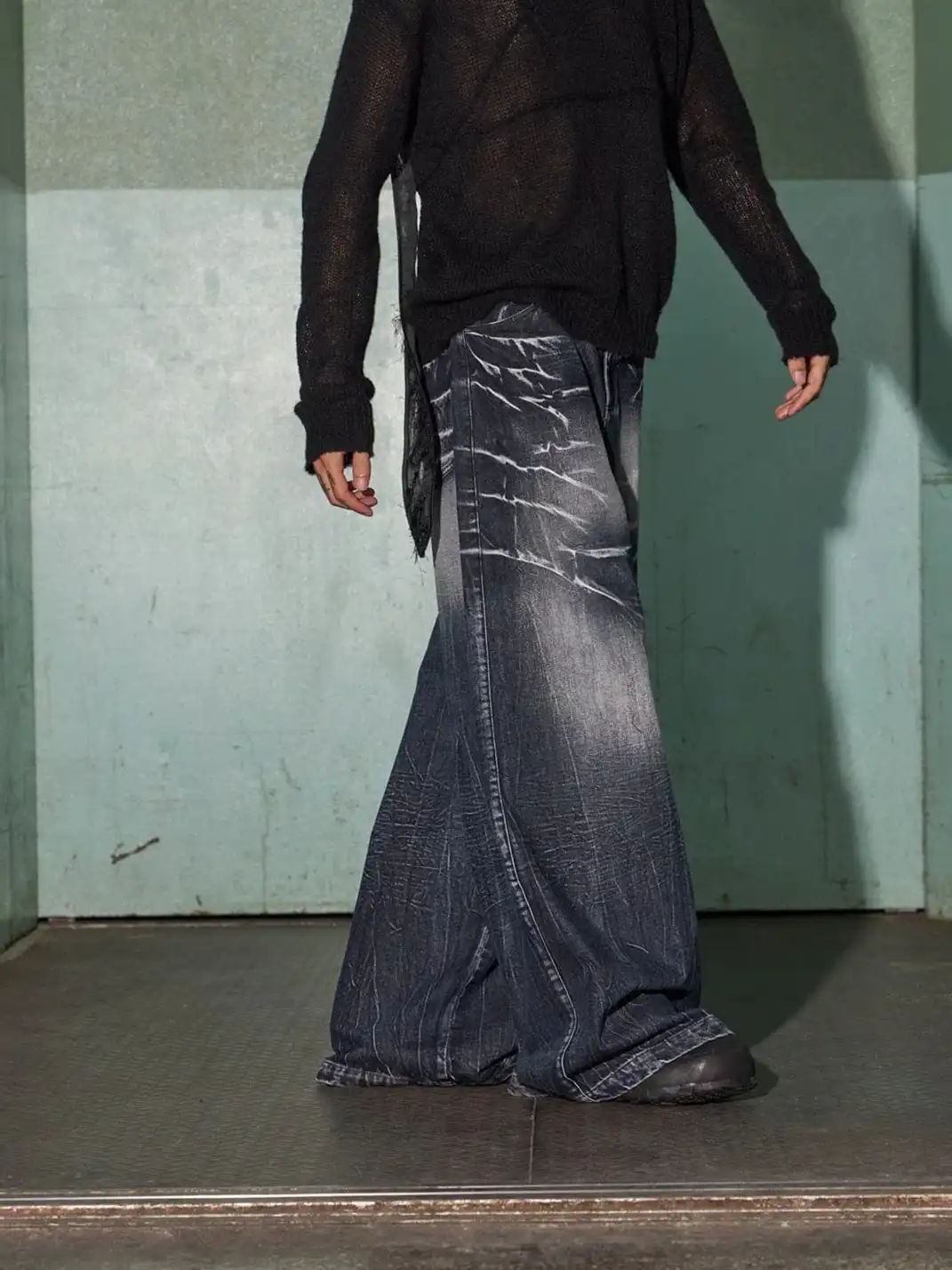 DND4DES丨Black Lightning Pattern Denim Jeans