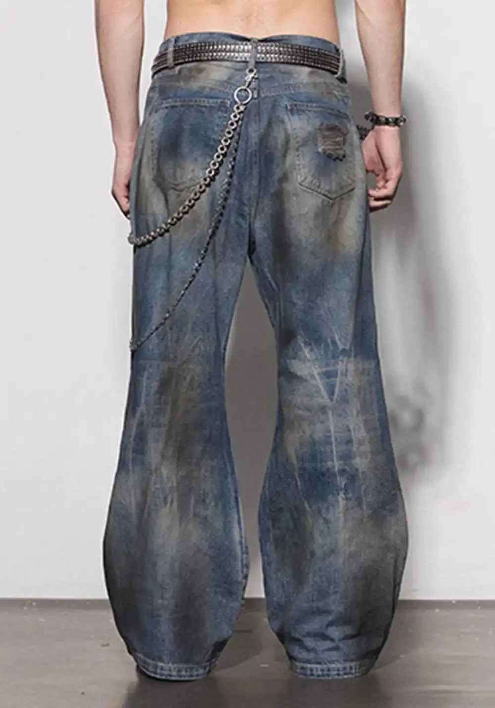 DND4DES丨Mud-Dyed Ripped Denim Jeans – Blue
