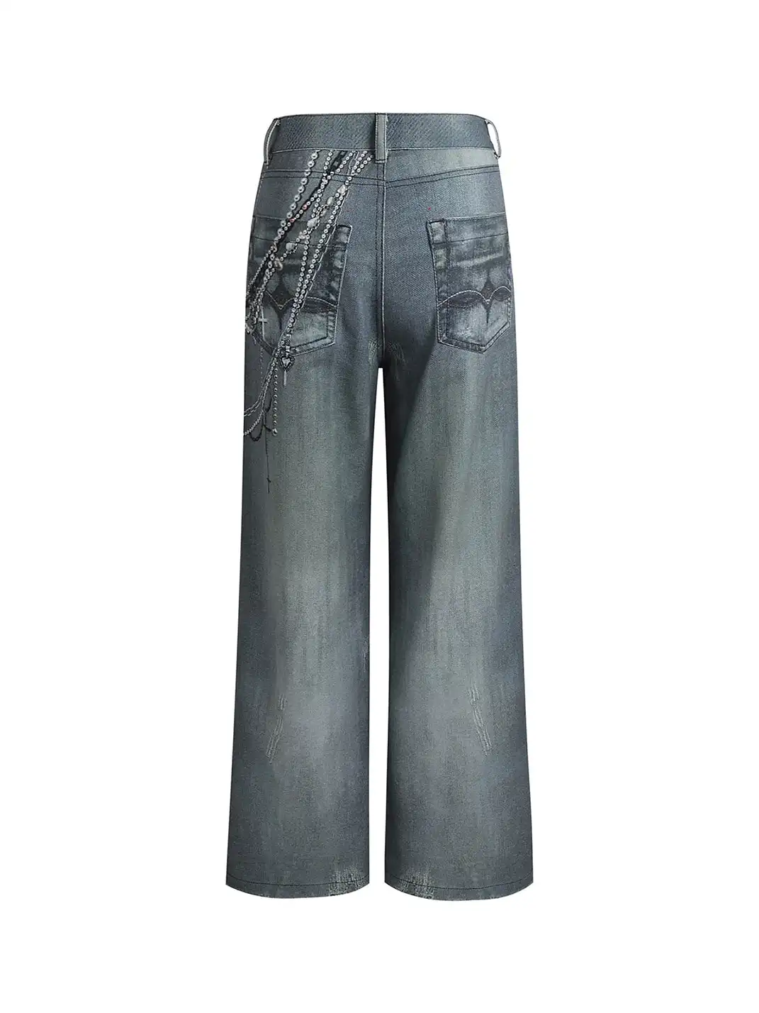 DND4DES丨All-Over Pearl Chain Denim Jeans