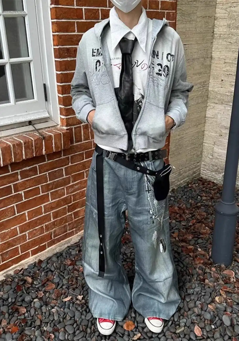 DND4DES丨All-Over Pearl Chain Denim Jeans