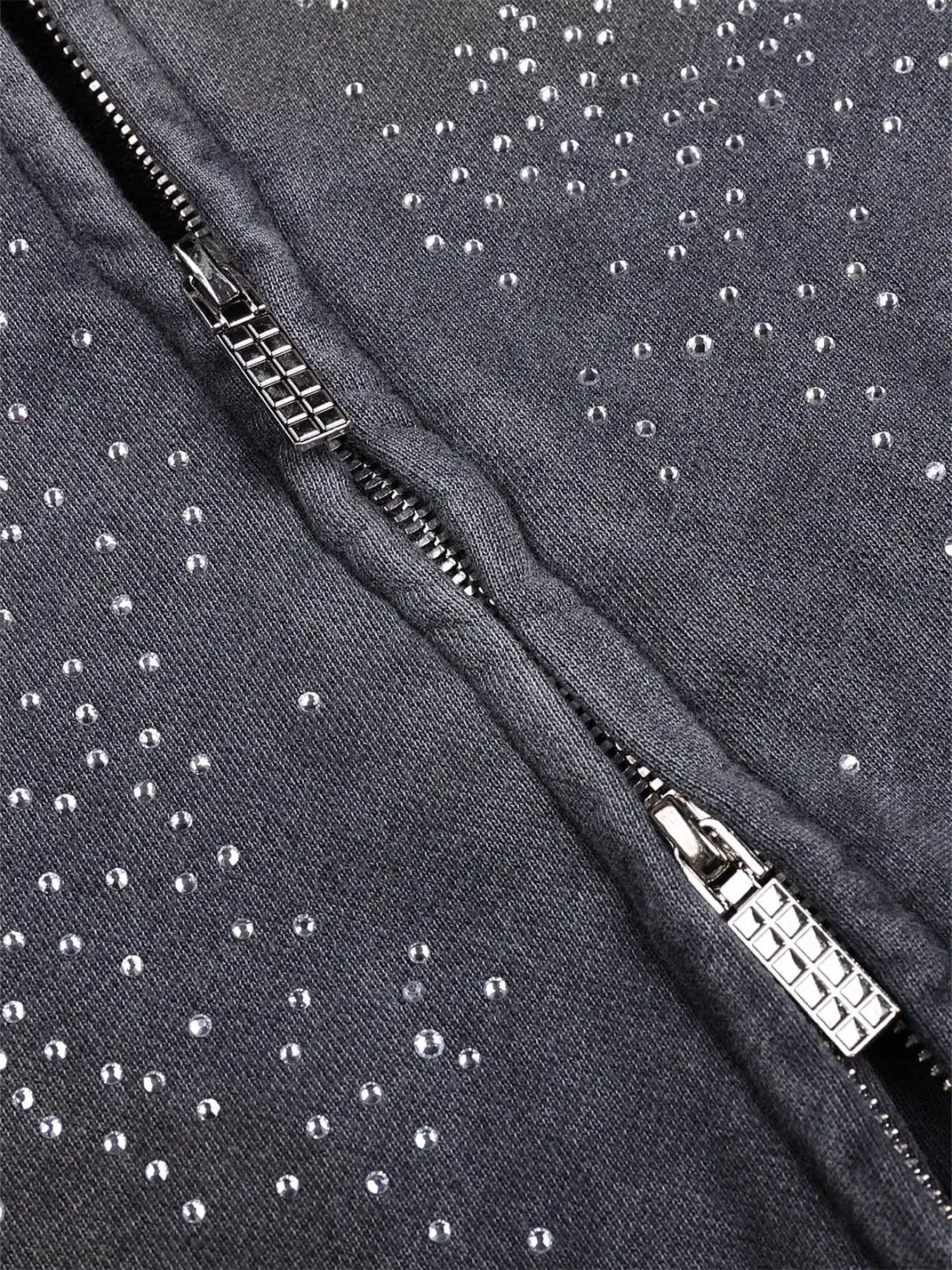 DND4DES丨Colorful Rhinestone Washed Distressed Hoodie