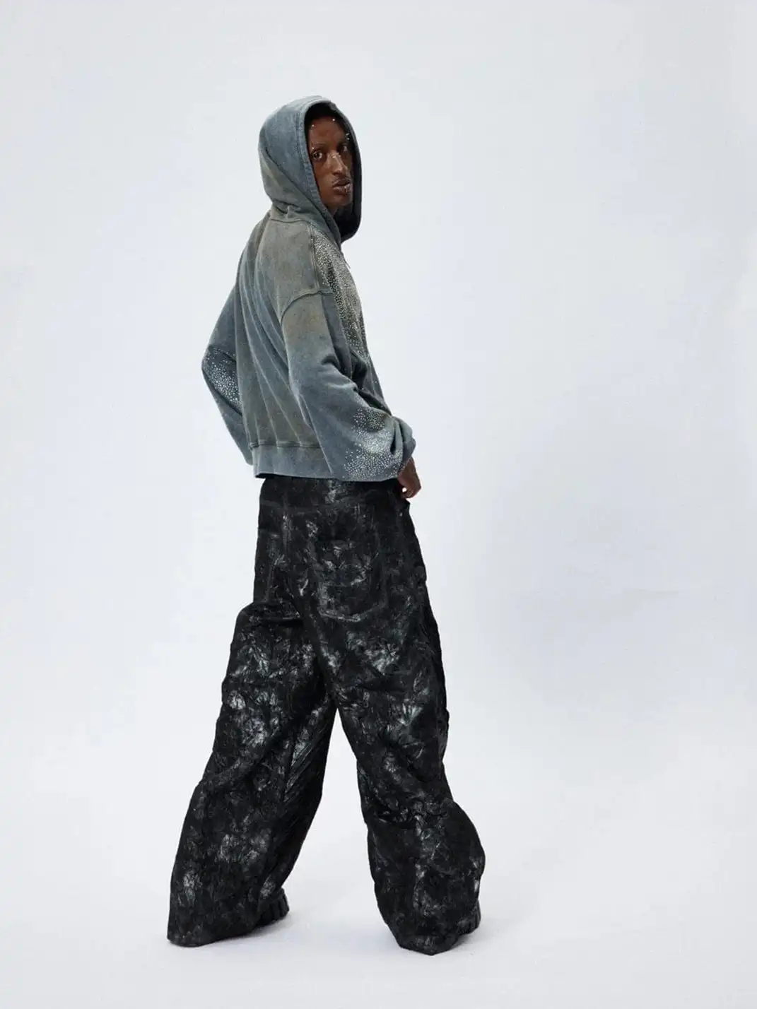 DND4DES丨Colorful Rhinestone Washed Distressed Hoodie