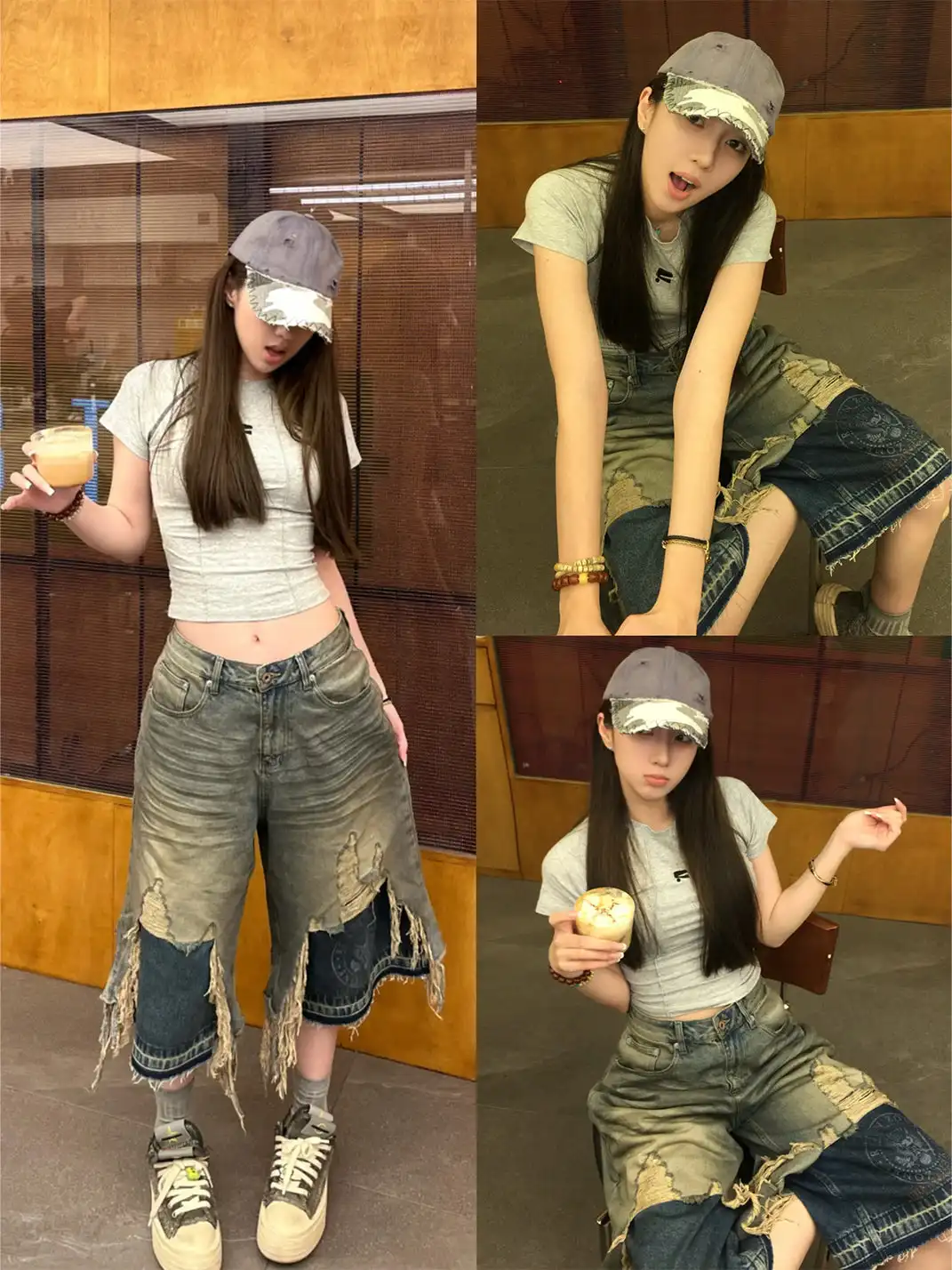 REGEN ZONE | "RIOT" Samurai Distressed Patchwork Cropped Pants