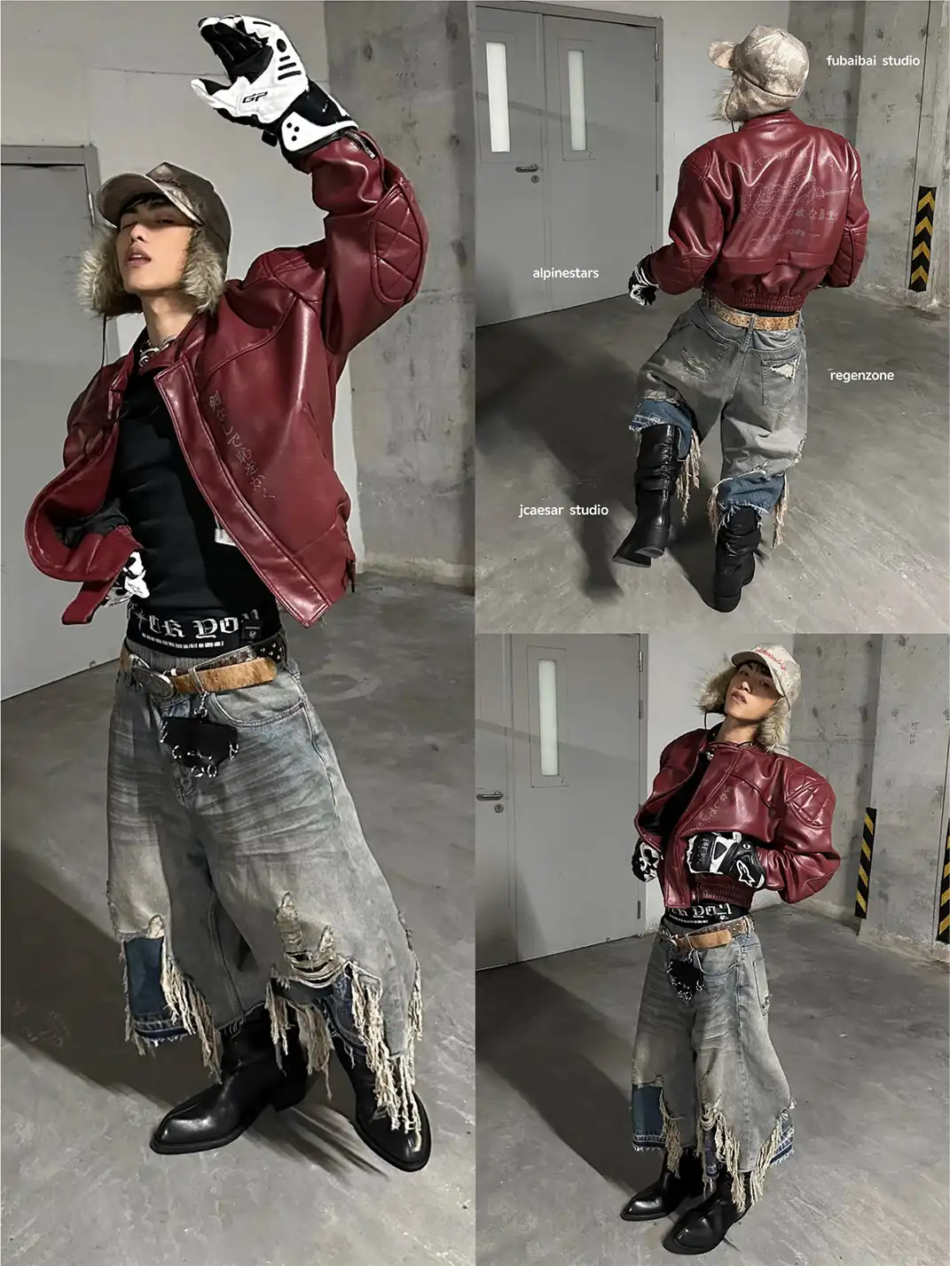 REGEN ZONE | "RIOT" Samurai Distressed Patchwork Cropped Pants