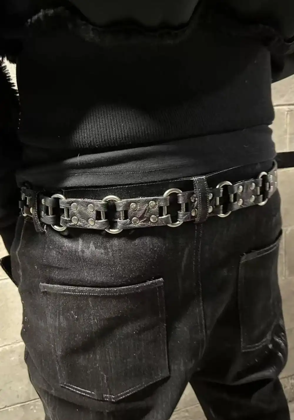 Disark│Crinkled Textured Sheepskin Belt