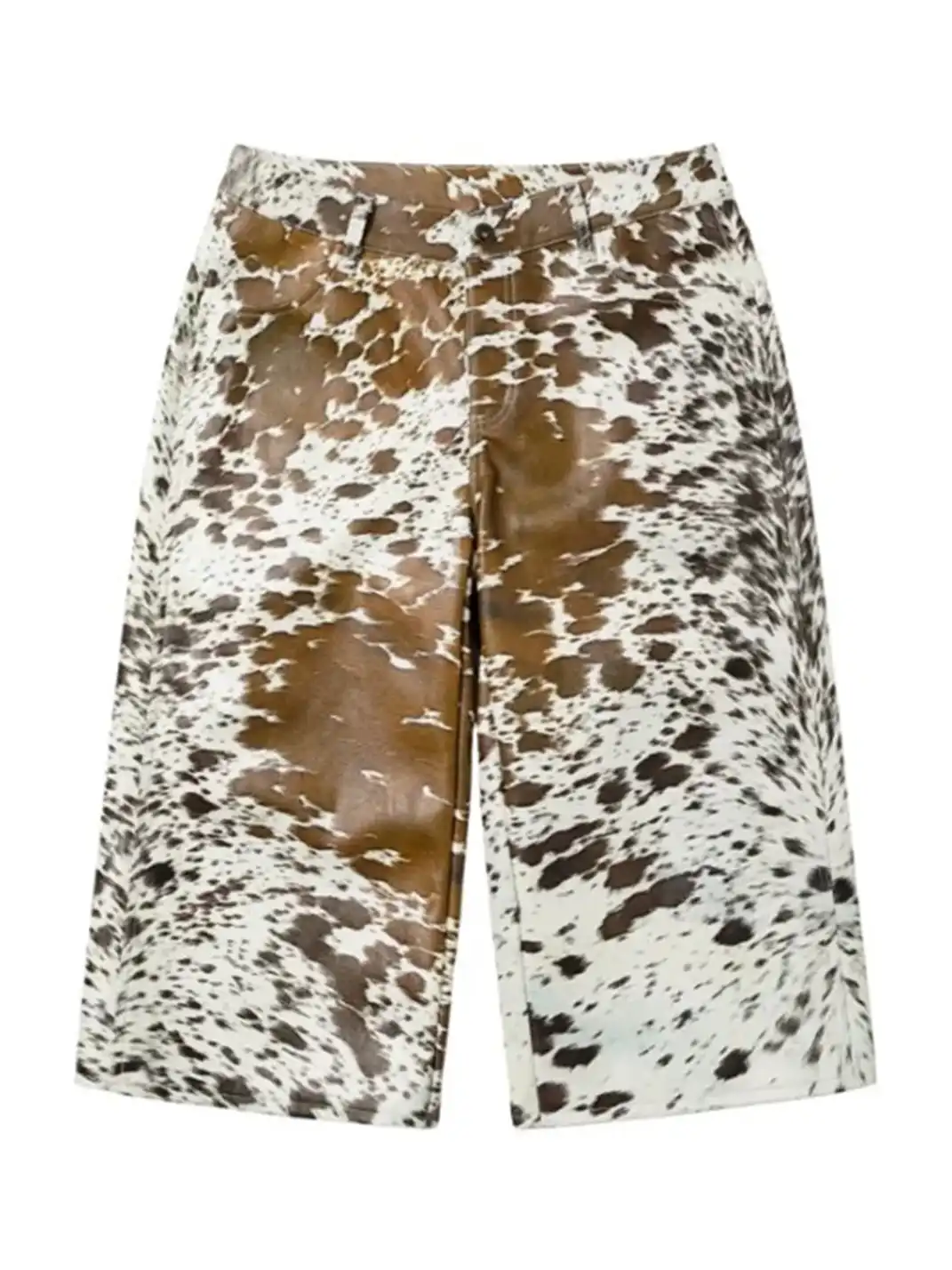 REGEN ZONE | "RIOT" Fog White Distressed Suede Cropped Pants
